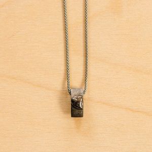 Tarnished Italian Silver Minimal Heart Necklace